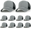 ililily 10 Bulk Pack Blank Six Panel Mesh Back Baseball Cap Basic Trucker Hat