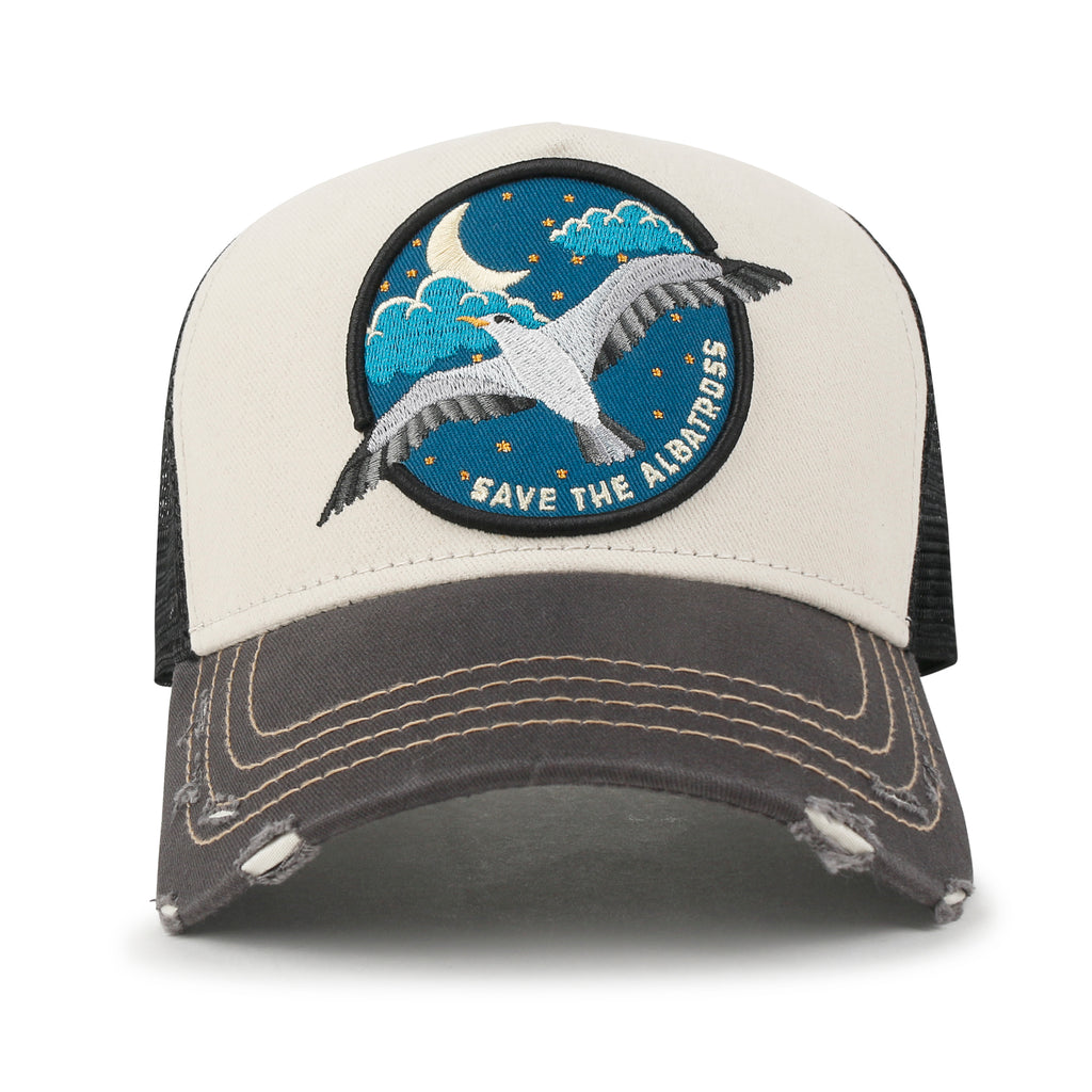 ililily Premium Endangered Albatross Animal Embroidery Baseball Cap Structured Hat