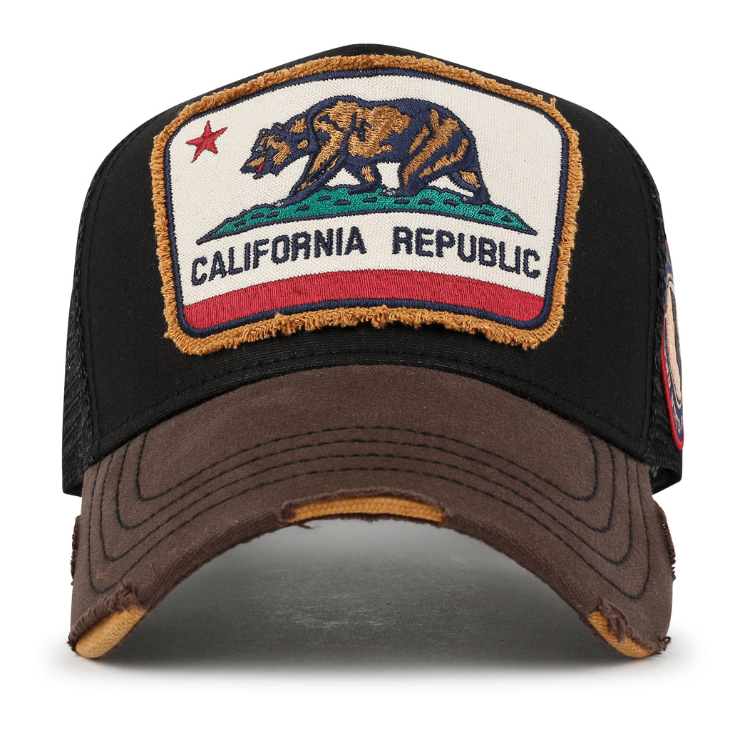 ililily PREMIUM California Bear Embroidered Baseball Cap Vintage Trucker Hat