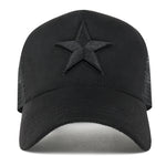 ililily PREMIUM Star Embroidery Baseball Cap Faux Suede Trucker Hat