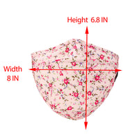 ililily Cotton Double Layer Patterned Face Cover Filter Lining Washable Mask