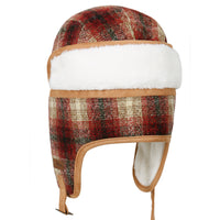 ililily Howels Wool Plaid Pattern Aviator Trapper Trooper Faux Fur Ear Flaps Hat