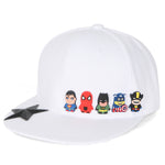 ililily Cute Superheroes Rubber Charms Flat Bill Snapback Hat Baseball Cap