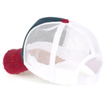 ililily Solid Color Vintage Distressed Mesh Blank Trucker Hat Baseball Cap