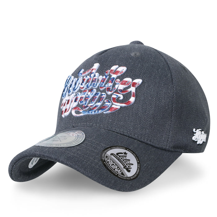 ililily Letter Embroidery Solid Color Baseball Cap Flex Fit Cotton Trucker Hat