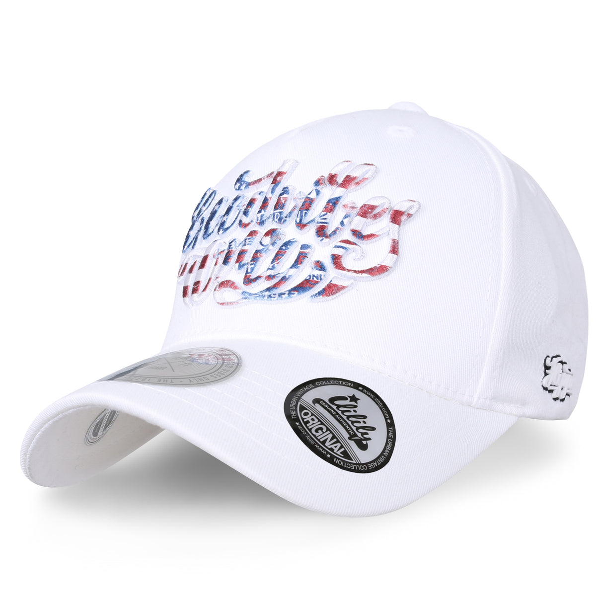 ililily Letter Embroidery Solid Color Baseball Cap Flex Fit Cotton Trucker Hat