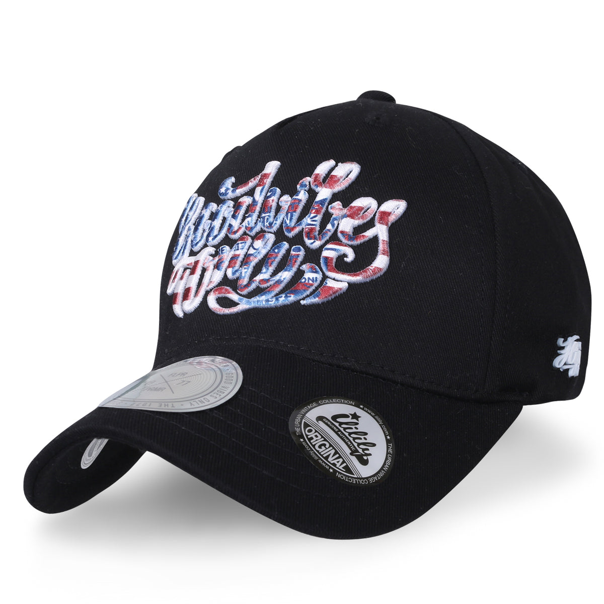 ililily Letter Embroidery Solid Color Baseball Cap Flex Fit Cotton Trucker Hat