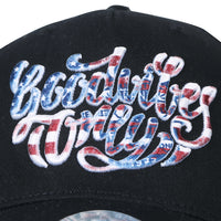 ililily Letter Embroidery Solid Color Baseball Cap Flex Fit Cotton Trucker Hat