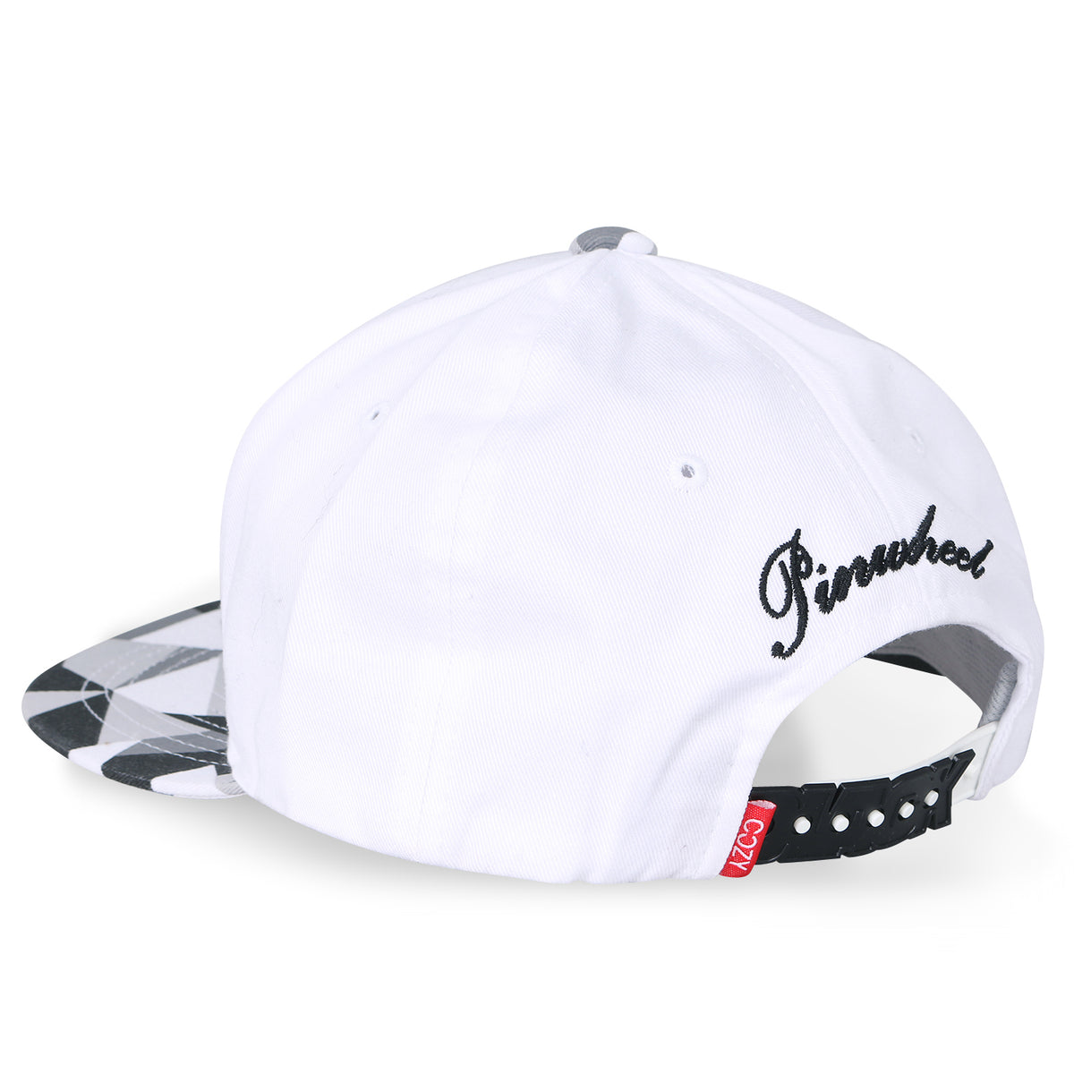 ililily Rubber Pinwheel Baseball Cap Mosaic Pattern Flat Bill Snapback Hat