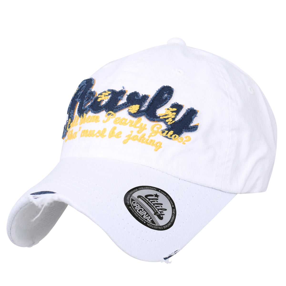 ililily Washed Cotton 'Pearly' Vintage Trucker Hat Casual Baseball Cap