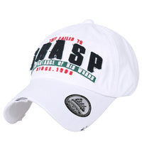 ililily Washed Cotton GRASP Letter Patch Vintage Trucker Hat Casual Baseball Cap