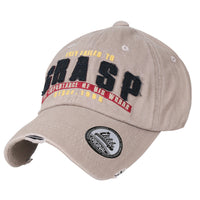 ililily Washed Cotton GRASP Letter Patch Vintage Trucker Hat Casual Baseball Cap