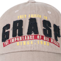 ililily Washed Cotton GRASP Letter Patch Vintage Trucker Hat Casual Baseball Cap
