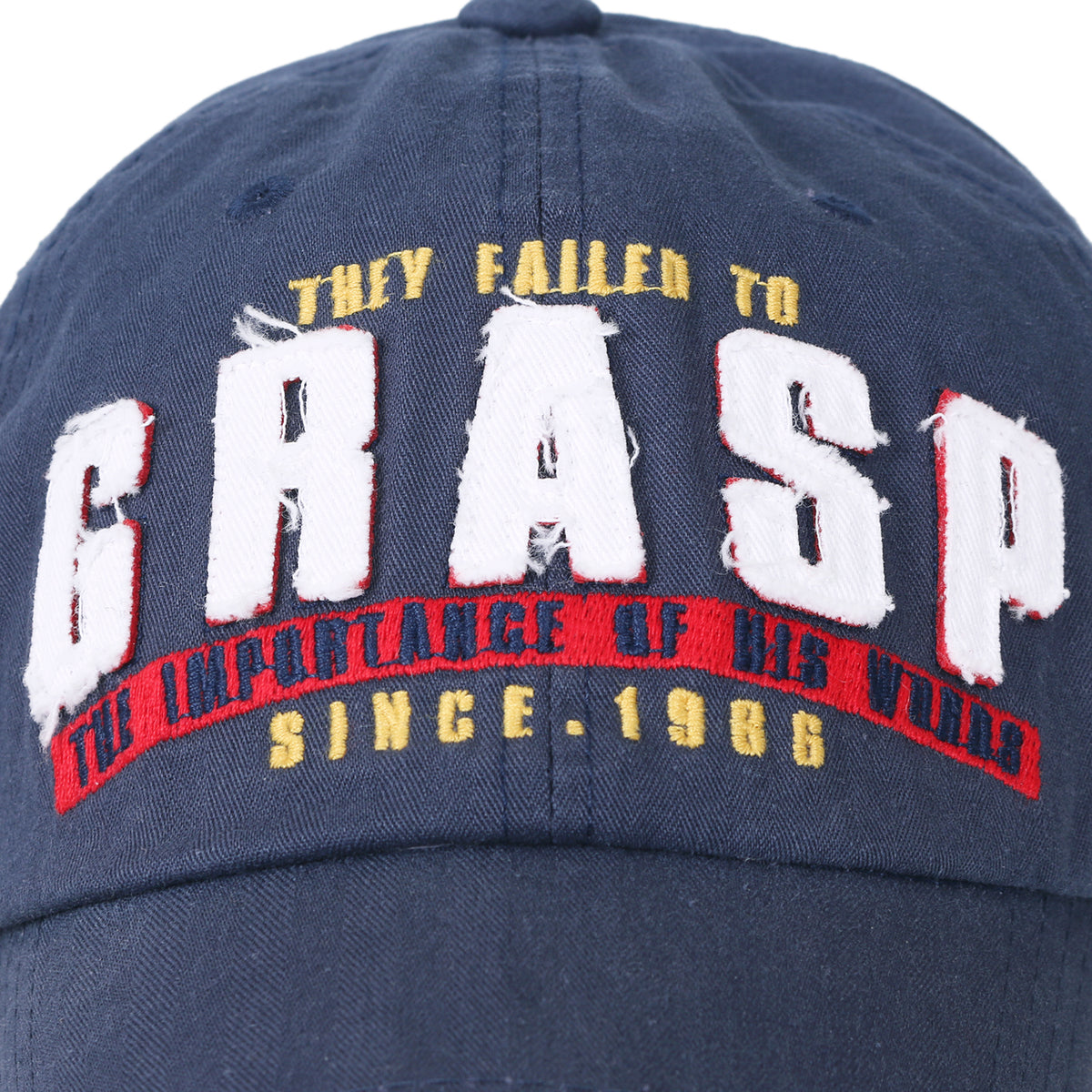 ililily Washed Cotton GRASP Letter Patch Vintage Trucker Hat Casual Baseball Cap