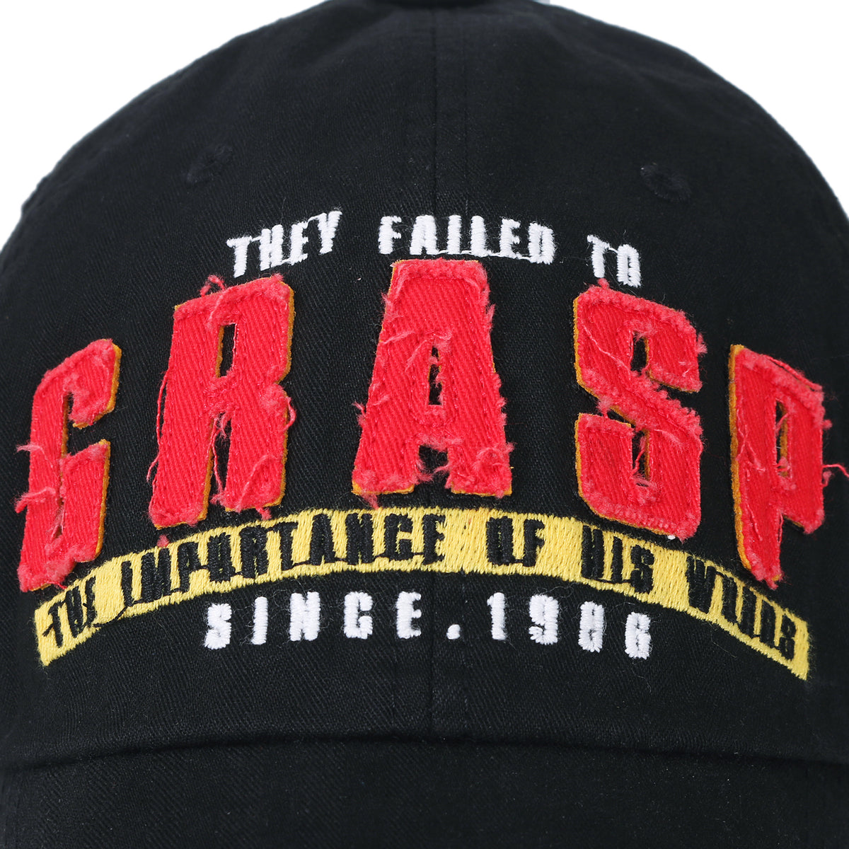 ililily Washed Cotton GRASP Letter Patch Vintage Trucker Hat Casual Baseball Cap