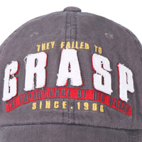 ililily Washed Cotton GRASP Letter Patch Vintage Trucker Hat Casual Baseball Cap