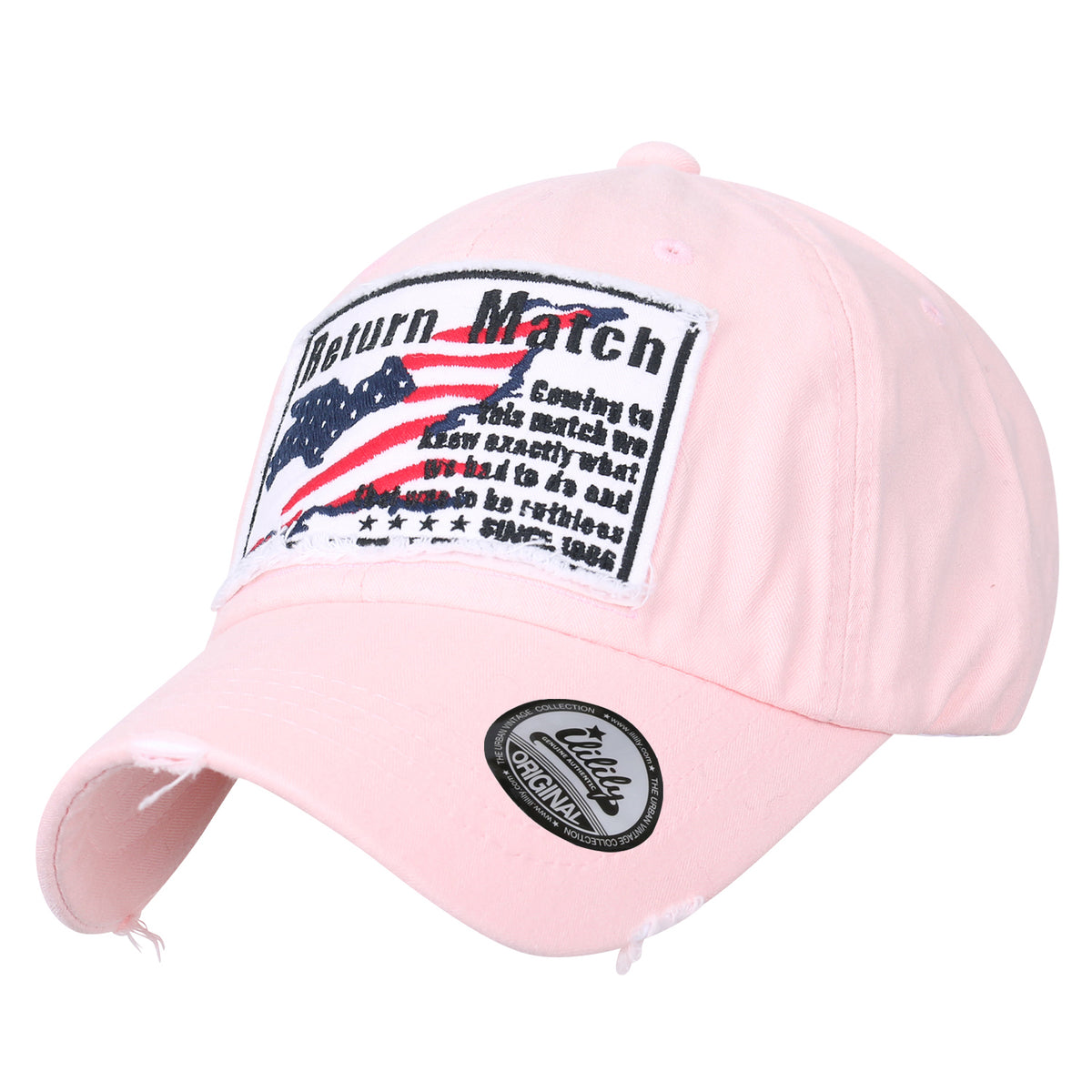 ililily Washed Cotton US Flag Vintage Trucker Hat Casual Baseball Cap