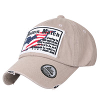 ililily Washed Cotton US Flag Vintage Trucker Hat Casual Baseball Cap