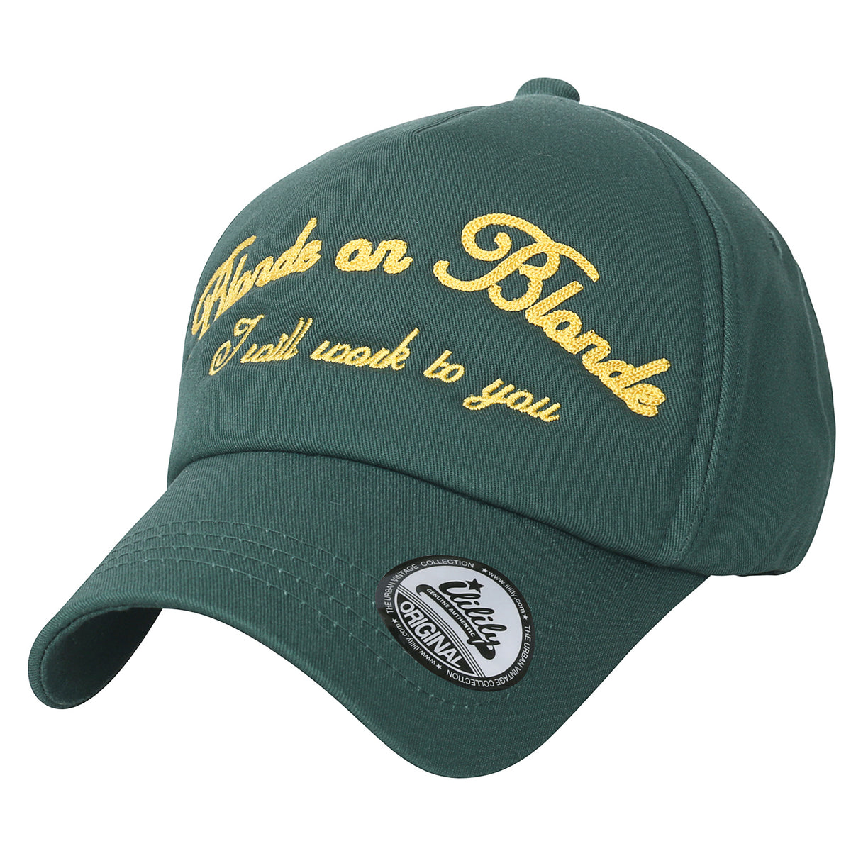 ililily Letter Embroidered Cotton Baseball Cap Strap Back Trucker Hat
