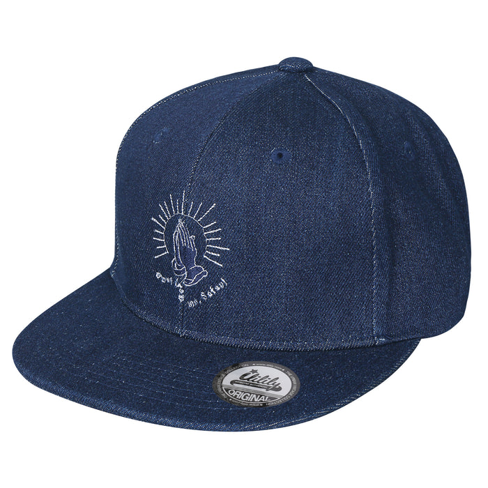 ililily Hand Stitched Baseball Cap Strap Back Flat Bill Trucker Hat