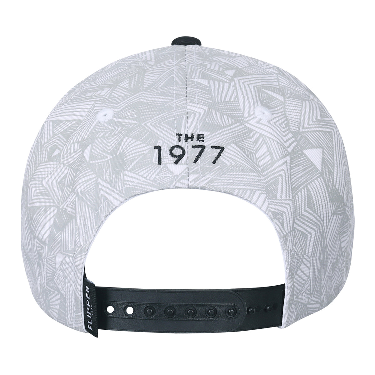 ililily Geometry Triangle Pattern Baseball Cap Logo Print Flat Bill Snapback Hat
