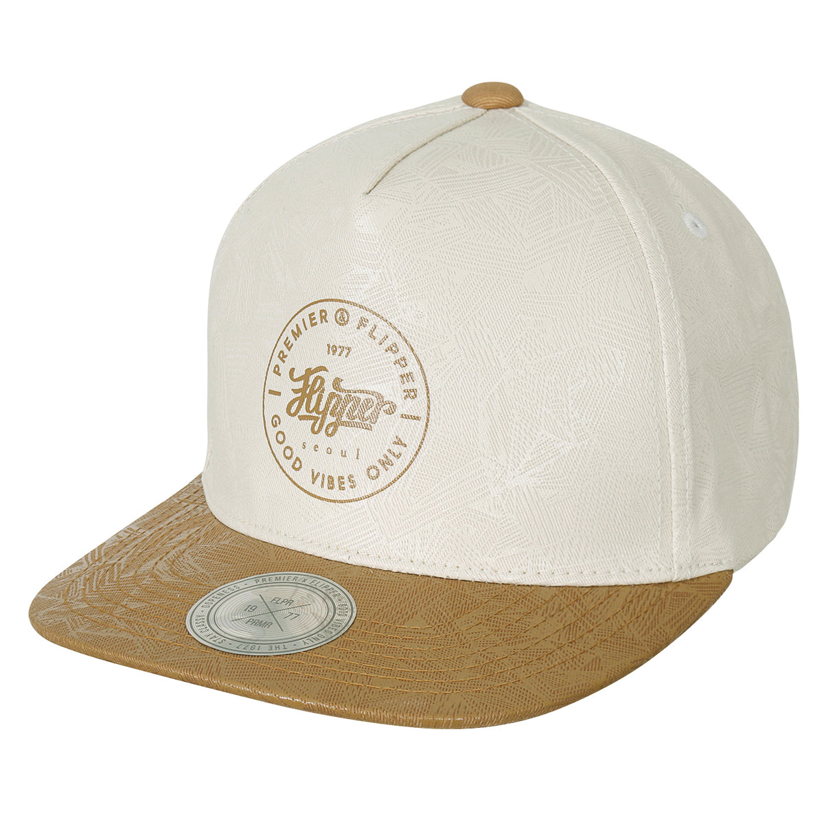 ililily Geometry Triangle Pattern Baseball Cap Logo Print Flat Bill Snapback Hat