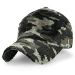 ililily Howels Camouflage/Solid Velboa Baseball Cap Military Trucker Hat