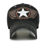 ililily Wing And Star Embroidery Color Baseball Cap Washed Cotton Trucker Hat