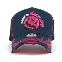 ililily 2021 Travel Series Embroidered Baseball Cap Colorful Stitch Mesh Trucker Hat