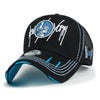 ililily State Embroidered Baseball Cap Colorful Stitch Mesh Trucker Hat