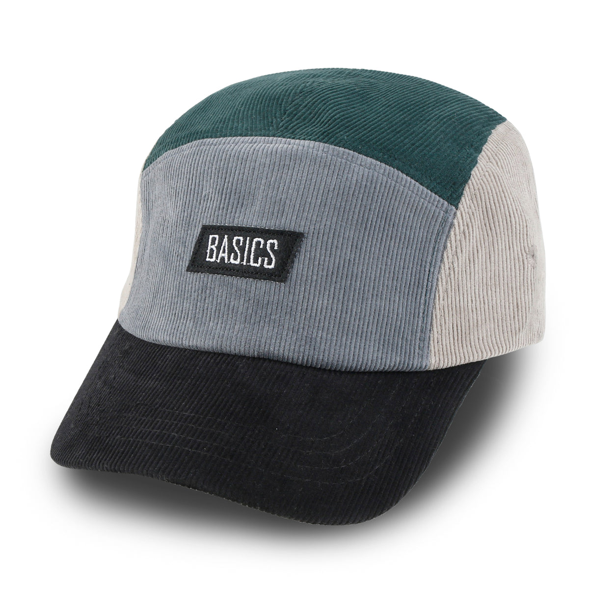 ililily Basics Embroidered Paneled Camp Hat Color Blocked Corduroy Cadet Cap