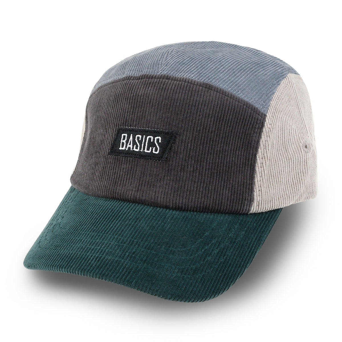ililily Basics Embroidered Paneled Camp Hat Color Blocked Corduroy Cadet Cap