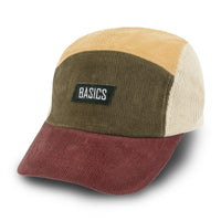 ililily Basics Embroidered Paneled Camp Hat Color Blocked Corduroy Cadet Cap