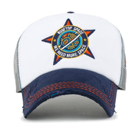 ililily X Rooftop Space Colorful Retro Embroidery Mesh Trucker Baseball Cap