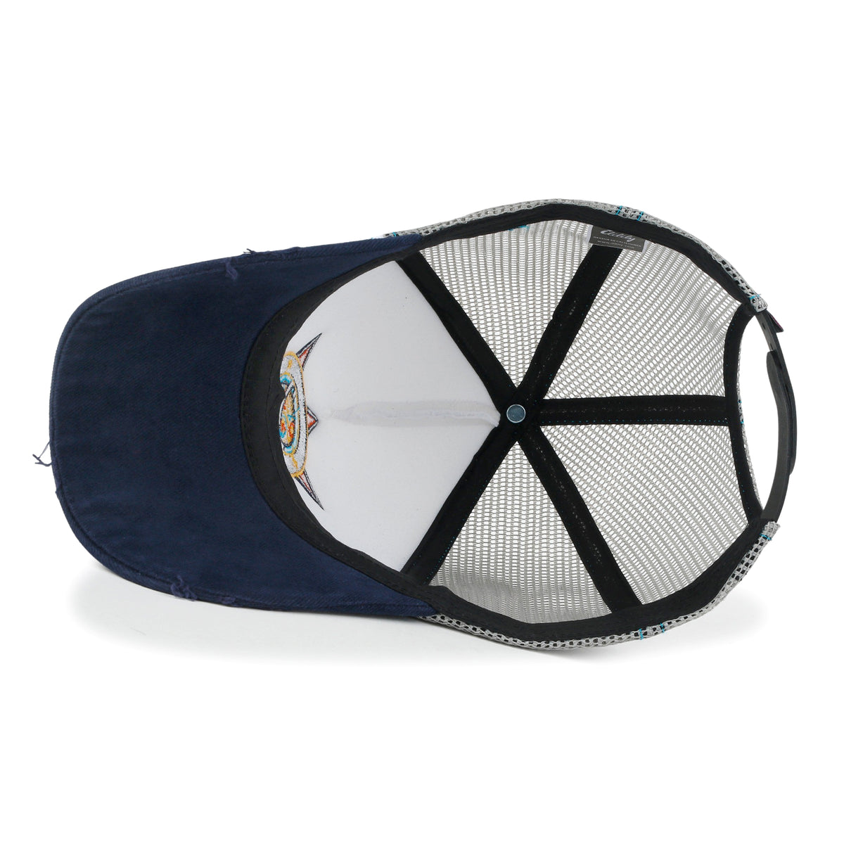 ililily X Rooftop Space Colorful Retro Embroidery Mesh Trucker Baseball Cap