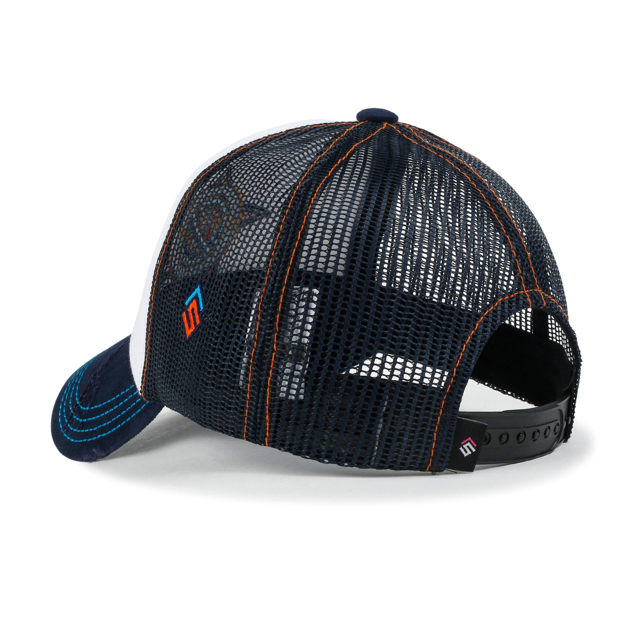 ililily X Rooftop Space Colorful Retro Embroidery Mesh Trucker Baseball Cap