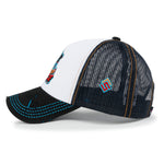 ililily X Rooftop Space Colorful Retro Embroidery Mesh Trucker Baseball Cap