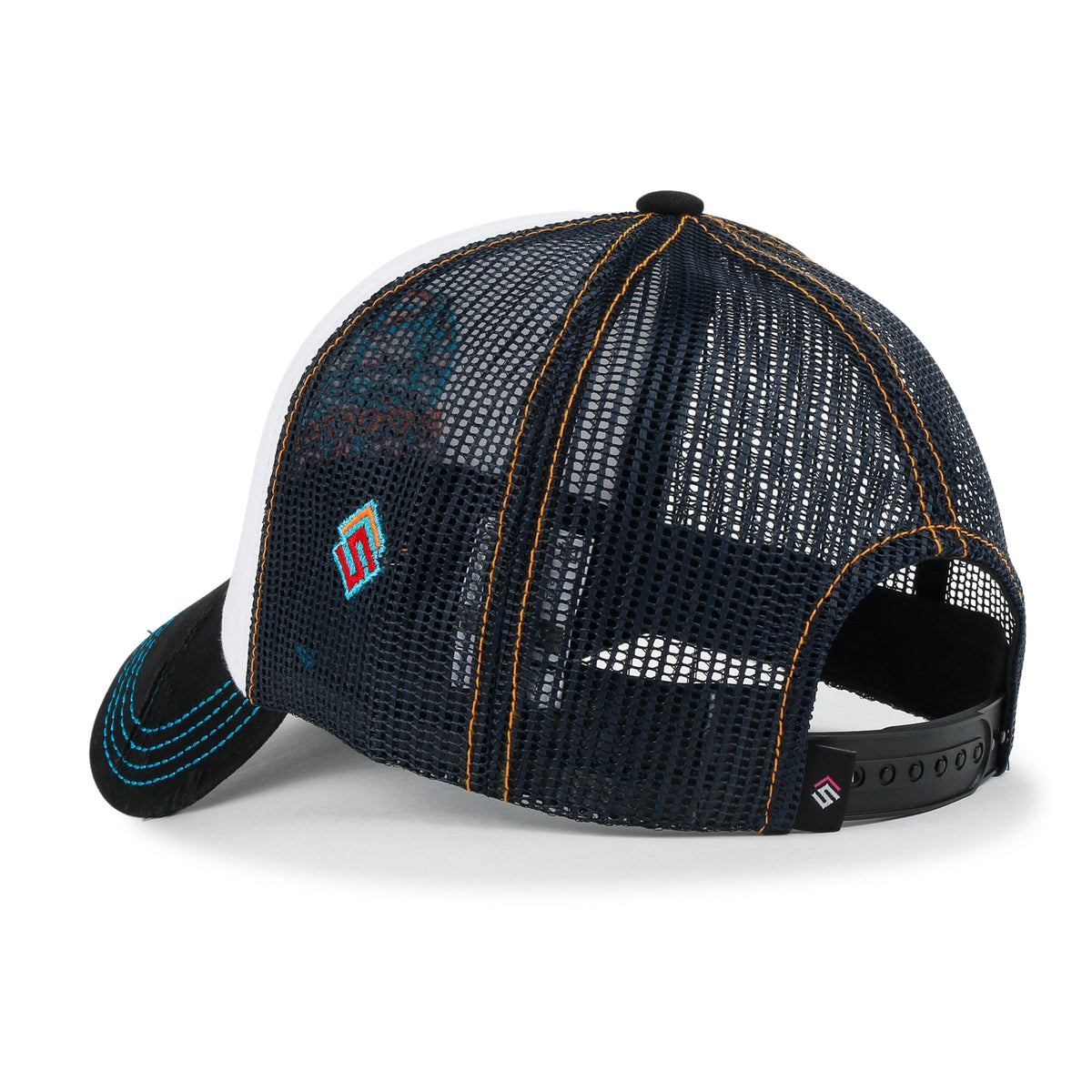 ililily X Rooftop Space Colorful Retro Embroidery Mesh Trucker Baseball Cap