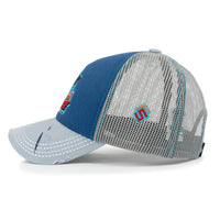 ililily X Rooftop Space Colorful Retro Embroidery Mesh Trucker Baseball Cap