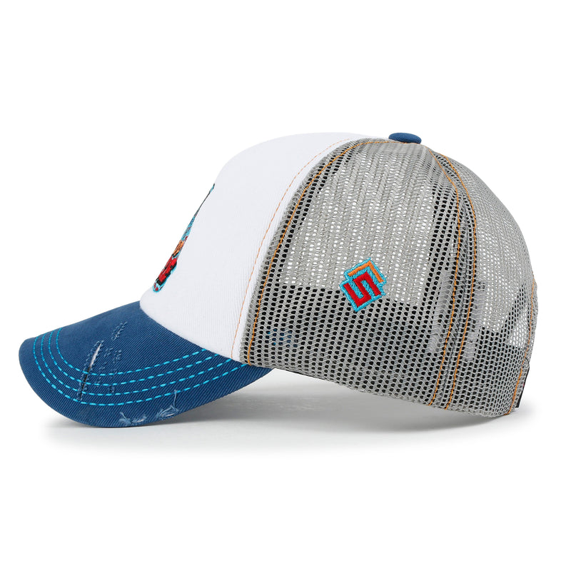 ililily X Rooftop Space Colorful Retro Embroidery Mesh Trucker Baseball Cap
