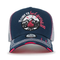 ililily Time To Embroidered Baseball Cap Colorful Stitch Mesh Trucker Hat