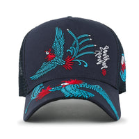 ililily Time To Embroidered Baseball Cap Colorful Stitch Mesh Trucker Hat