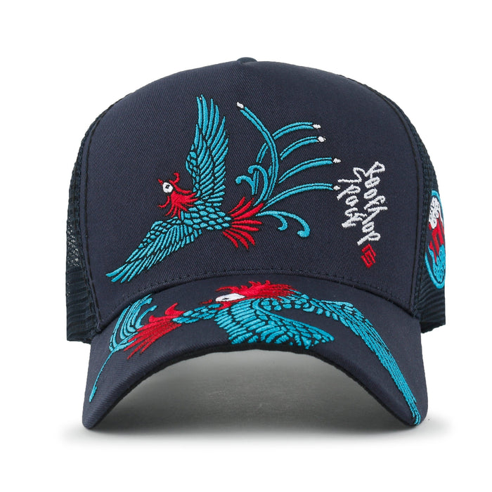 ililily Time To Embroidered Baseball Cap Colorful Stitch Mesh Trucker Hat