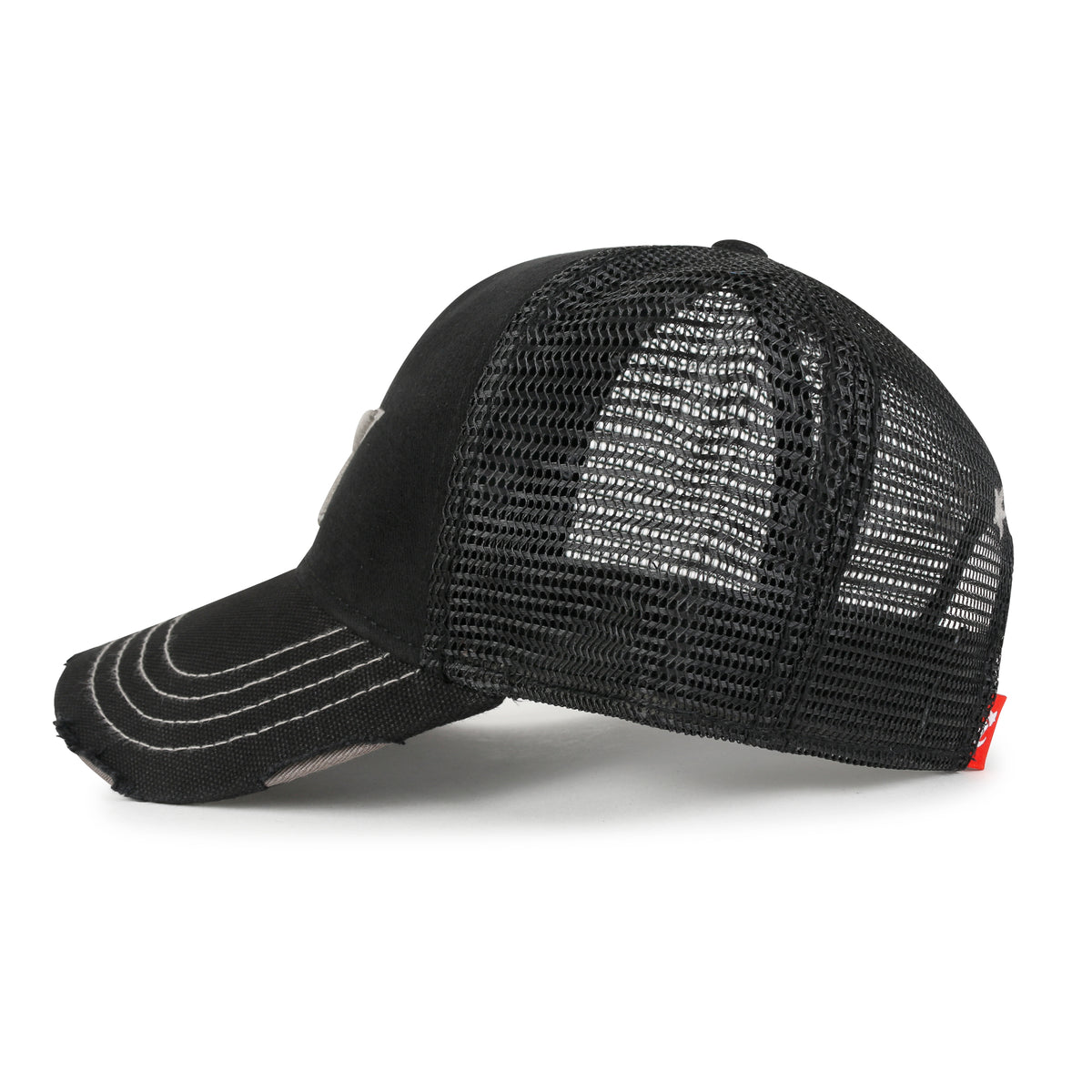ililily Premium Star Embroidery Structured Crown Vintage Trucker Hat