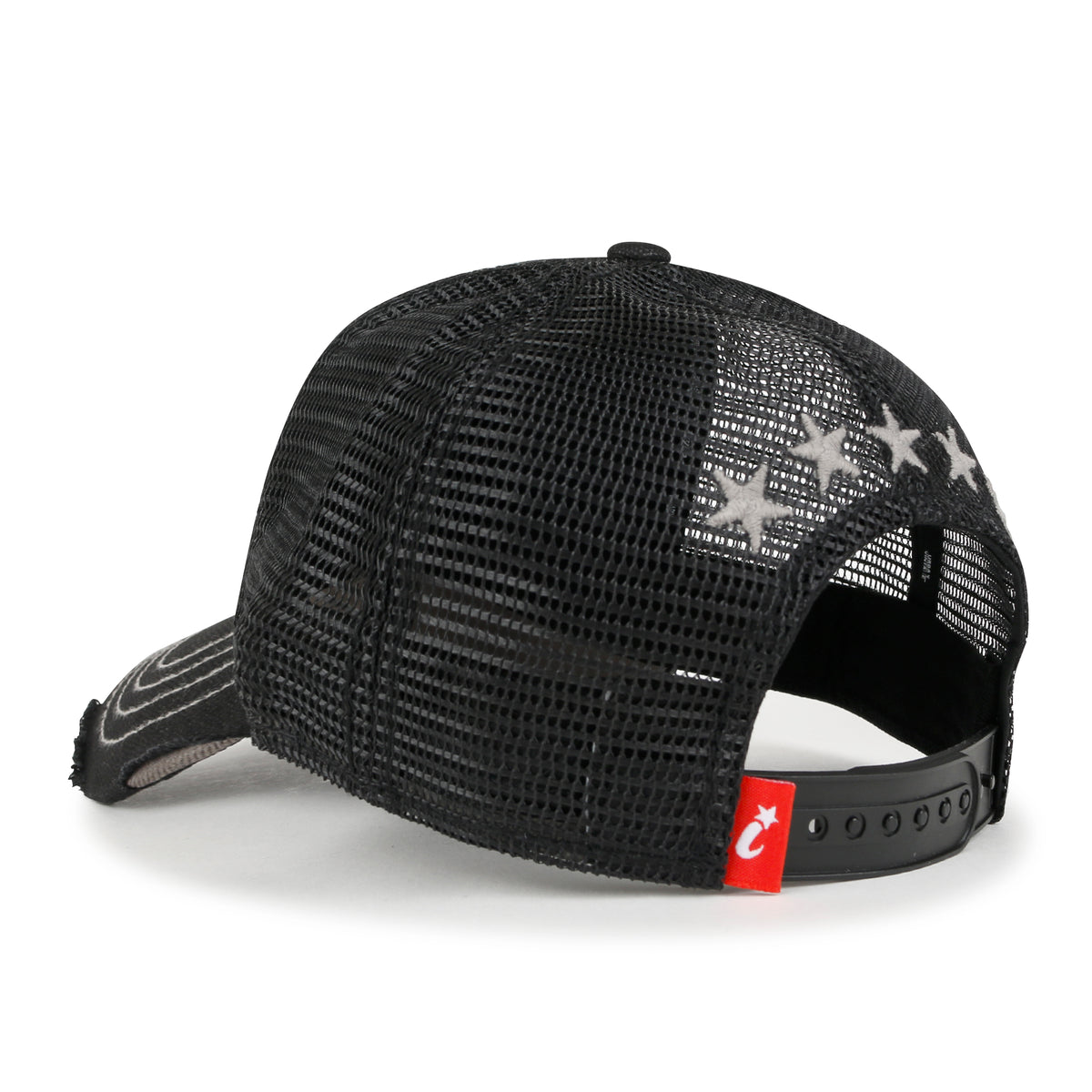 ililily Premium Star Embroidery Structured Crown Vintage Trucker Hat