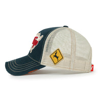 ililily Premium ROAD TRIP Map Embroidery Trucker Hat Vintage Style Baseball Cap