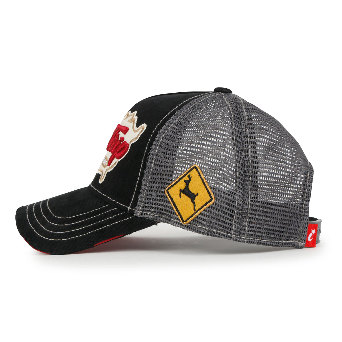 ililily Premium ROAD TRIP Map Embroidery Trucker Hat Vintage Style Baseball Cap