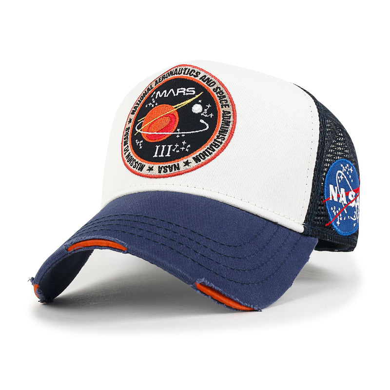 ililily PREMIUM NASA Mission Round Patch Embroidery Structured Baseball Cap