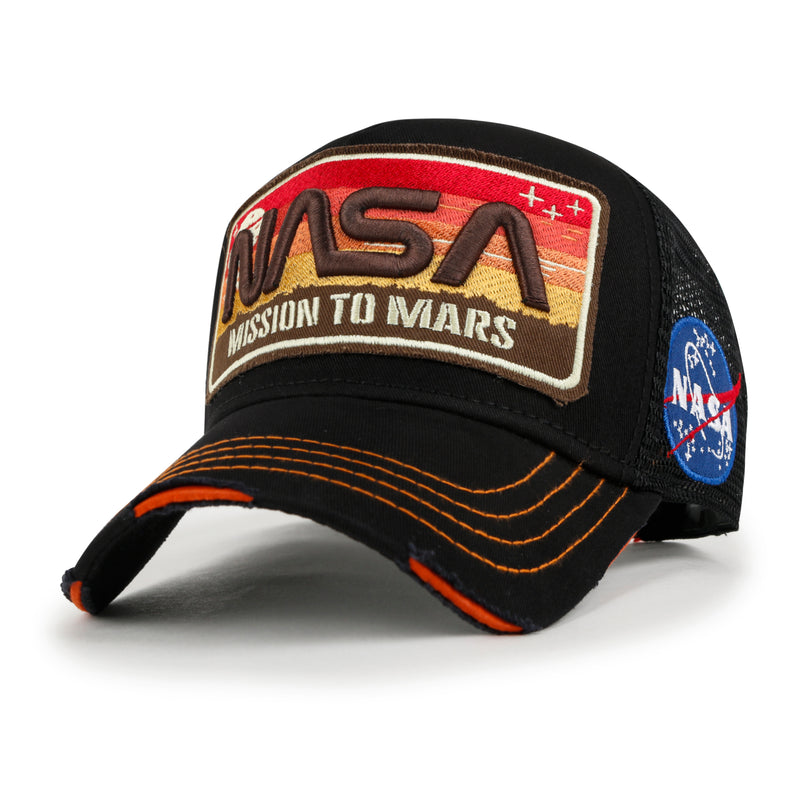 ililily PREMIUM NASA Mission Rectangle Patch Embroidery Structured Baseball Cap