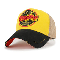 ililily Premium ROAD TRIP Round Embroidery Trucker Hat Vintage Baseball Cap